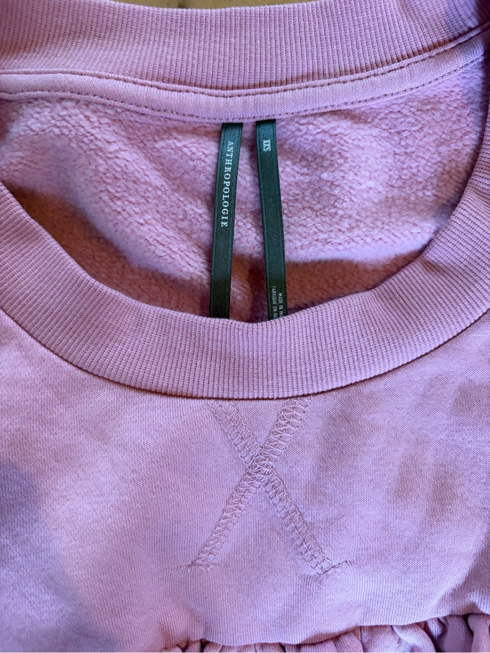Pink Ruffle Cropped Sweatshirt super soft - Picture 2 of 4